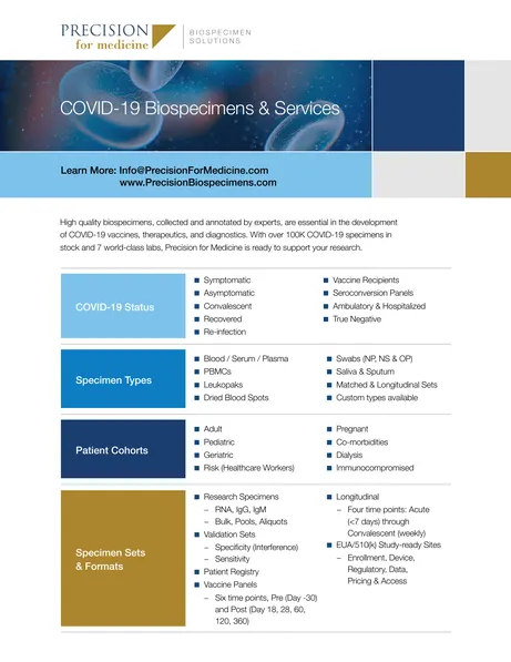 COVID-19 Biospecimens and Services