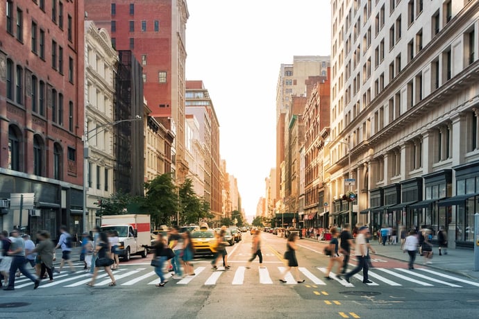People crossing road